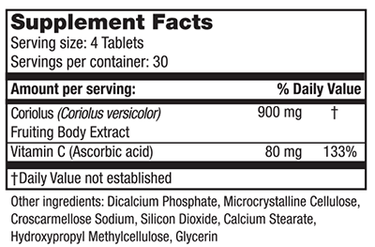 Super Coriolus 120 Tablets Mushroom Wisdom Supplement - Conners Clinic